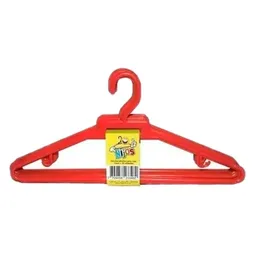 Gancho Plástico Para Ropa Nijos X 10 Unidades Pequeño Rojo