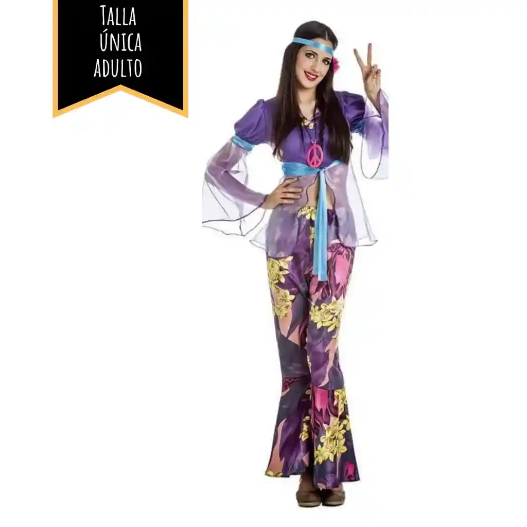 Disfraz Halloween Adulto Hippie Talla Única