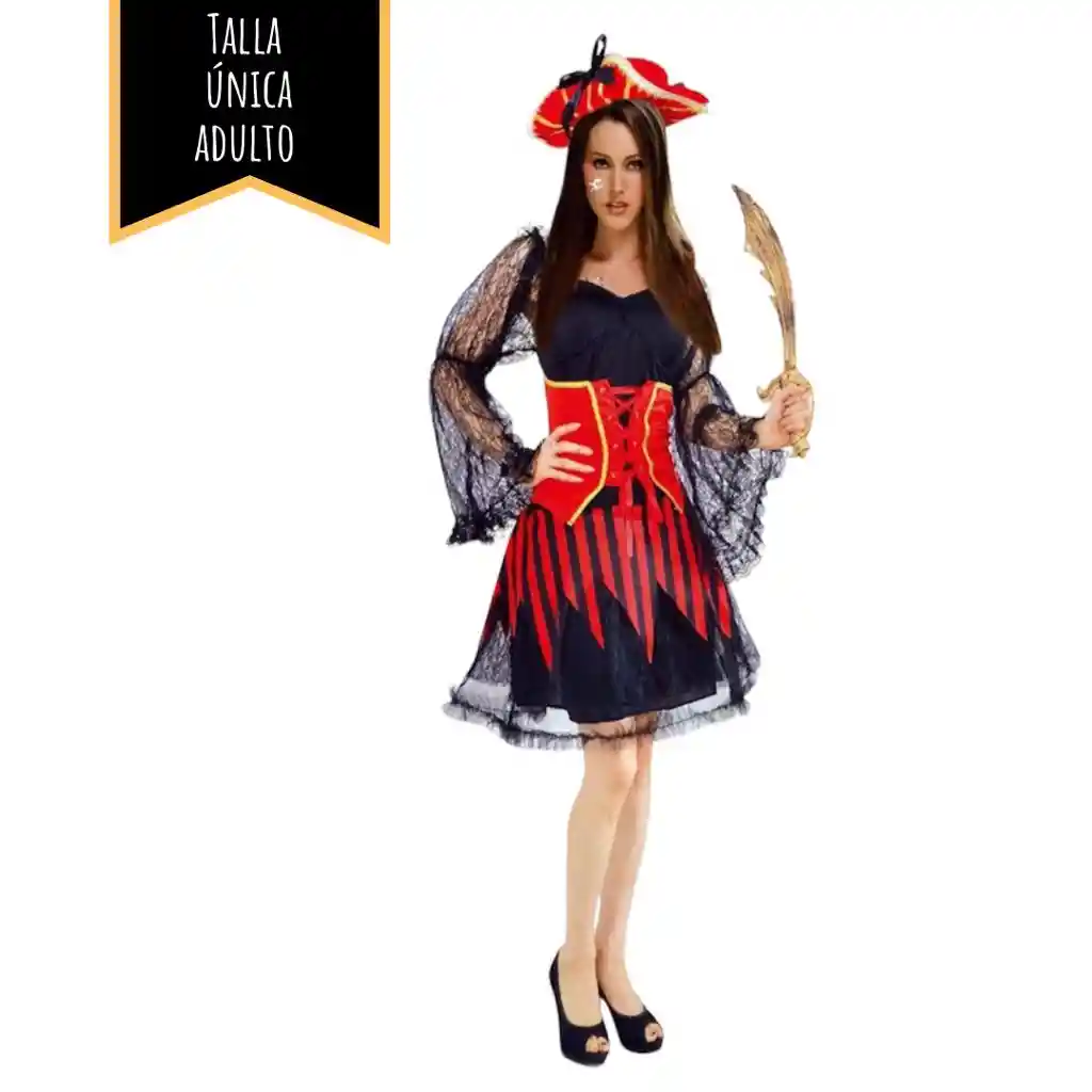 Disfraz Halloween Adulto Pirata Mujer Talla Única