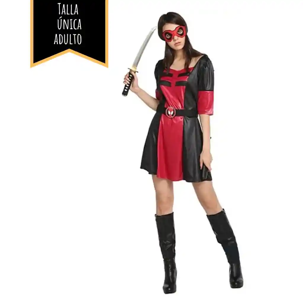 Disfraz Halloween Adulto Deadpool Mujer Talla Única