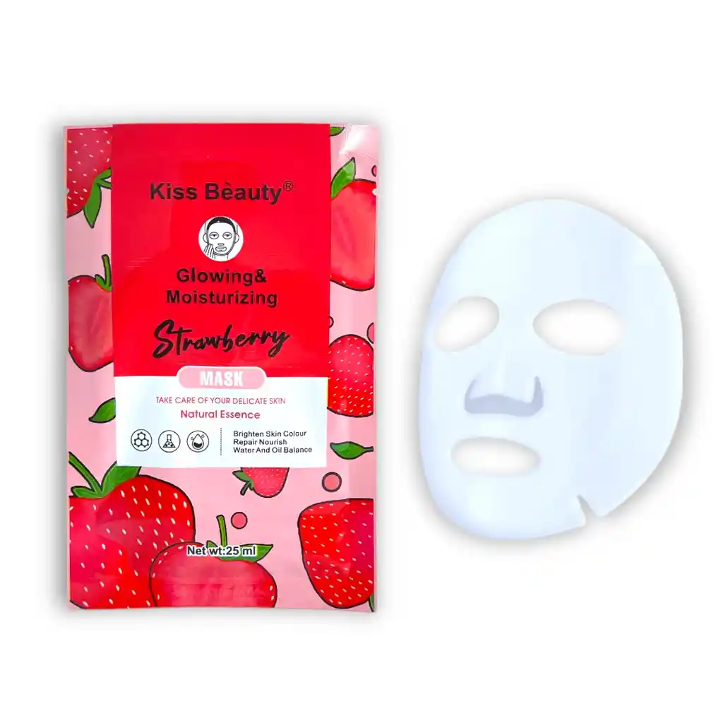 Mascarilla Kiss Beauty Glowing And Moisturizing Strawberry