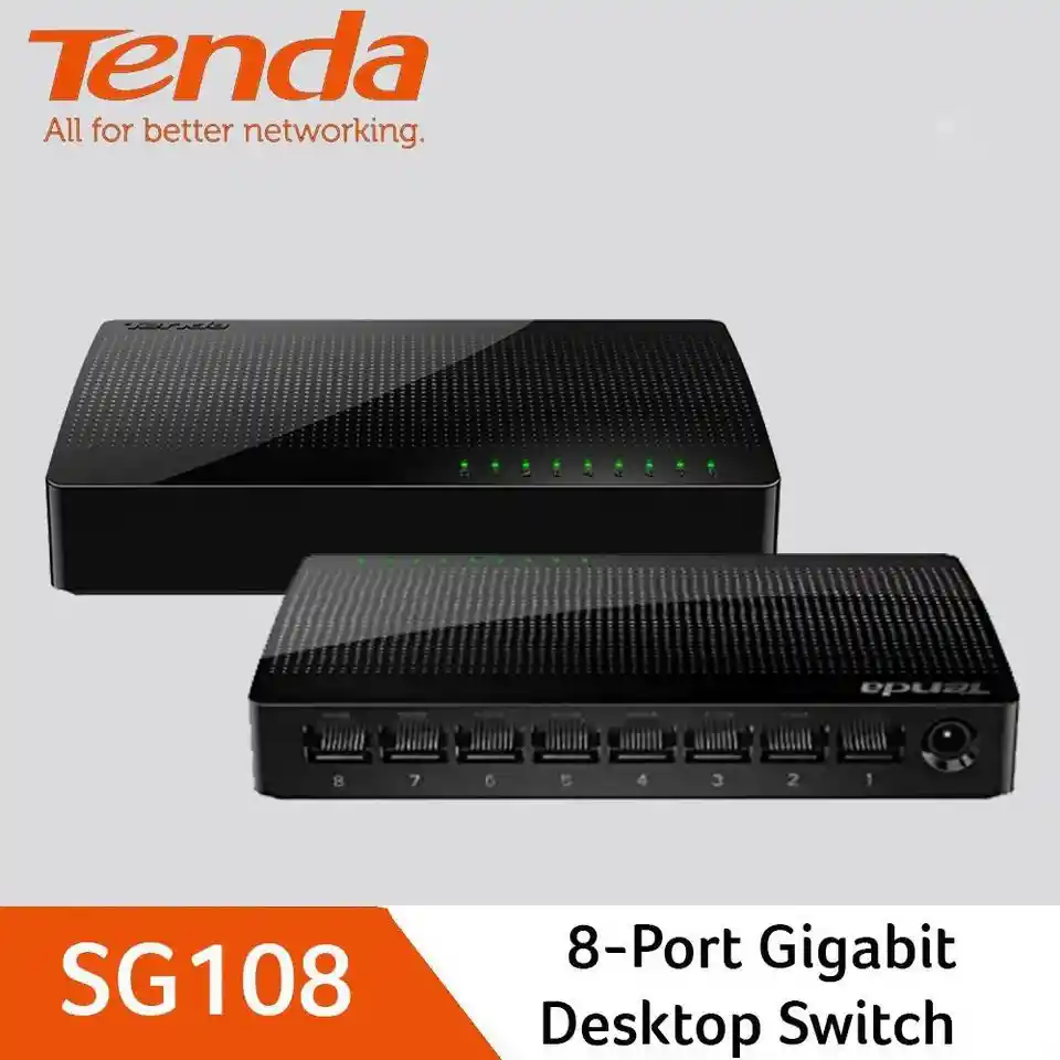 Switch 8 Puertos Giga Tenda/ Multipuertos De Red Gigabit