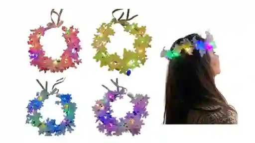 Balaca De Flores Con Luz Led Set X5 Unidades