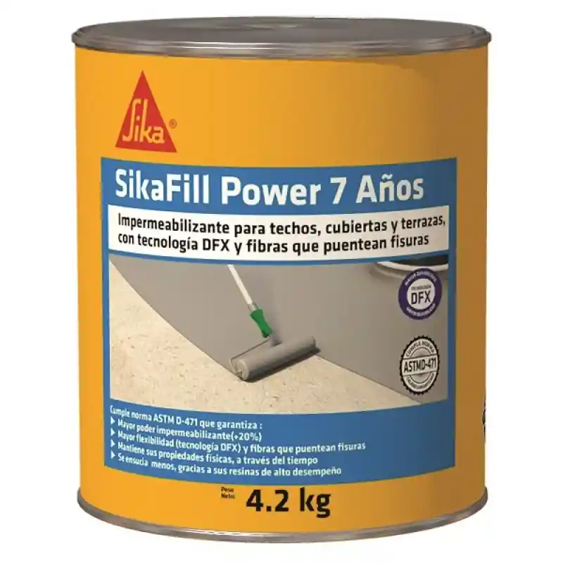 Impermeabilizante Acrílico Mejorado Con Fibras Para Impermeabilizar Cubiertas. Sikafill®-7 Power Co