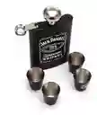 Licorera Whiskera Acero Inox 9oz + 4 Copas Estu Jack Daniels