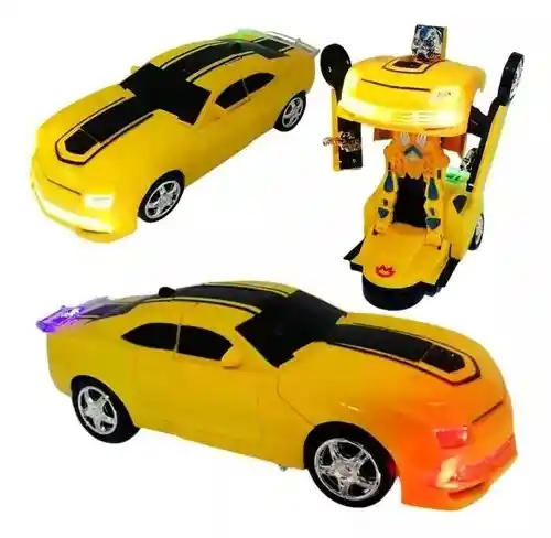 Transformers Bumblebee Carro Robot Luz Sonido Movimiento Automatico