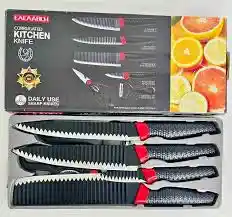 Kit Set Cuchillos Negros X 6 Piezas