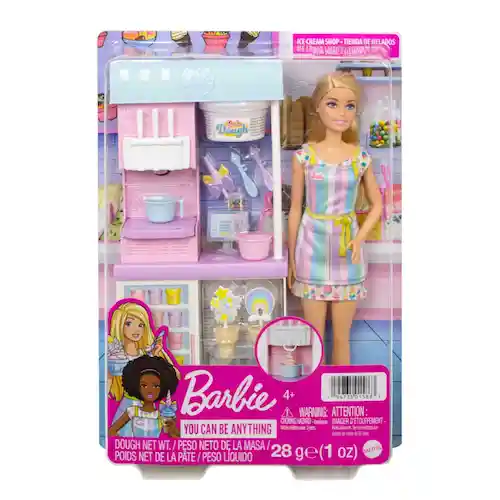 Set De Barbie Careers Heladería Con Muñeca Hcn46