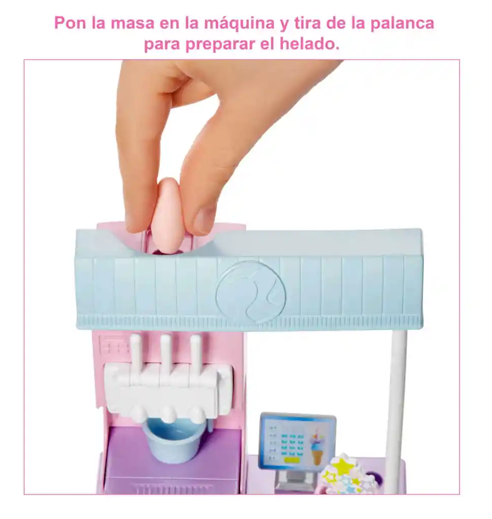 Set De Barbie Careers Heladería Con Muñeca Hcn46