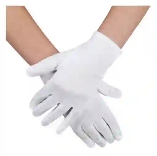 Guantes Blancos Cortos Talla Unica En Tela Primera Comunion Disfraz Halloween