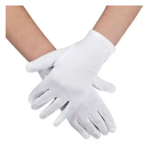 Guantes Blancos Cortos En Tela Primera Comunion Disfraz Halloween