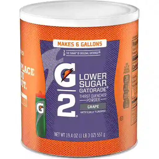 Gatorade En Polvo G2 551 Gramos - Rinde 6 Galones Bajo En Calorías