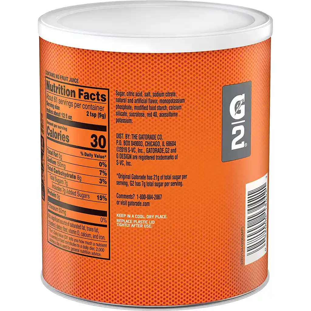 Gatorade En Polvo G2 551 Gramos - Rinde 6 Galones Bajo En Calorías