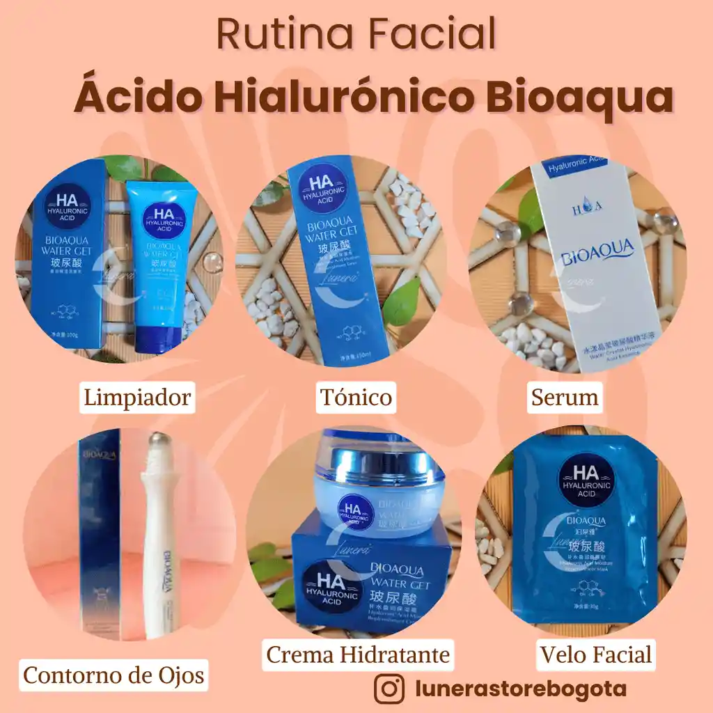 Kit Facial Acido Hialuronico Bioaqua X6