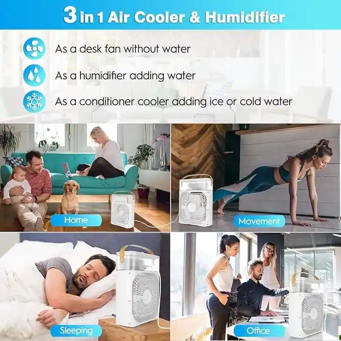 Mini Aire Acondicionado Portátil Ventilador Brisa Agua