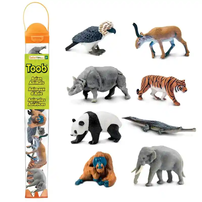 Tubo Coleccionable Animales Asiaticos Safari