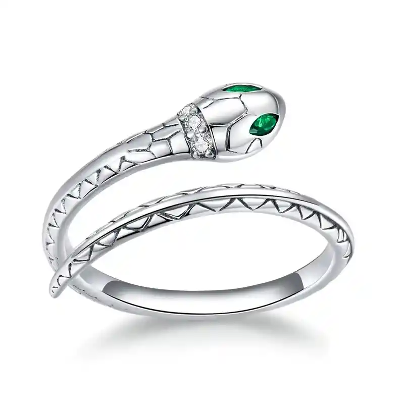 Anillo Para Mujer Serpiente Ajustable Fabricado En Plata 925