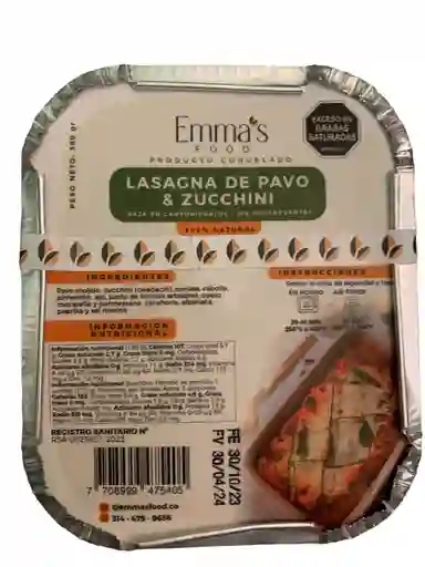 Lasagna De Pavo Y Zucchini