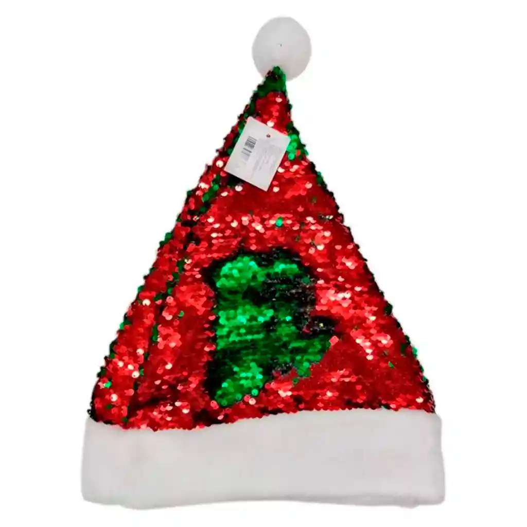 Gorro Navidad Lentejuelas Navideño Cambia Color 37x28cm Rojo Aleatorio