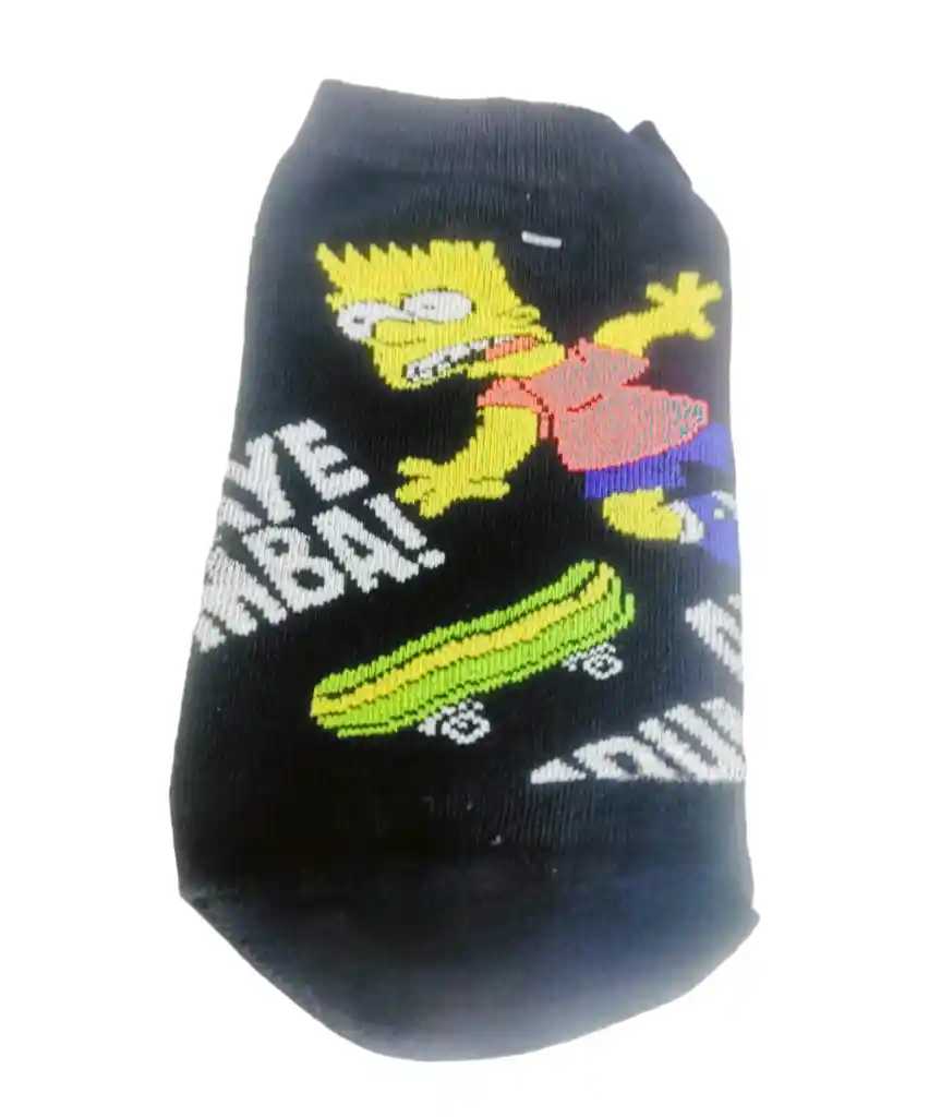 Medias Tobilleras Pequeñas Diseño Bart Simpson Con Skate