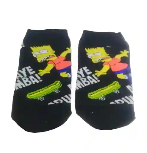 Medias Tobilleras Pequeñas Diseño Bart Simpson Con Skate