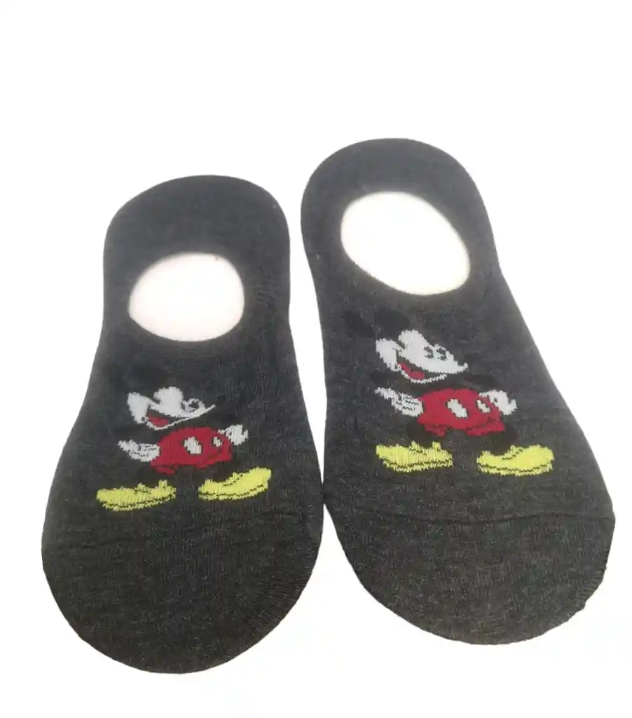 Medias Baleta Diseño Mickey Mouse Fondo Gris