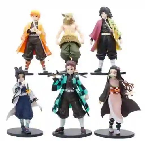 Demon Slayer Grande X6 Pcs Collecionable Figuras De Accion Juguete