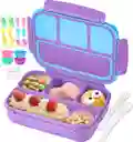 Lonchera Infantil Tipo Bento Con 4 Compartimentos Azul-violeta