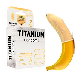 Caja X 3 Condones Titanium Ultra Delgado + Placer Preservativo Latex Condon Protege Vih Sida Gonorrea Sífilis Clamidia Hepatitis Alta Calidad.
