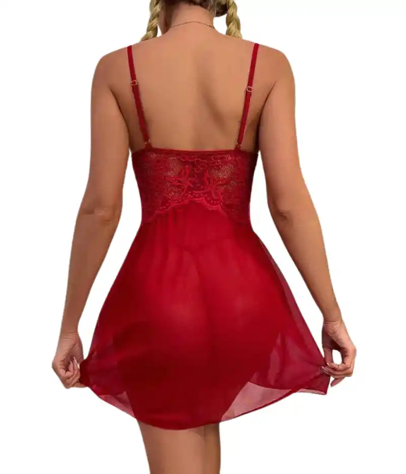 Talla L - Baby Doll Eva Rojo