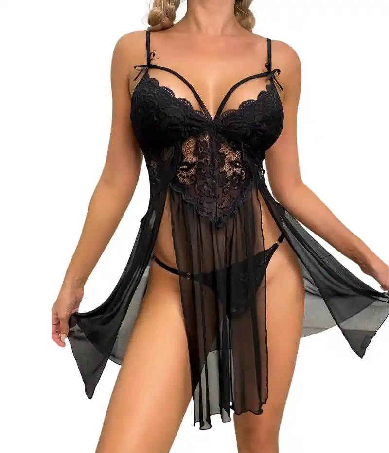 Talla M - Baby Doll Eva Negro