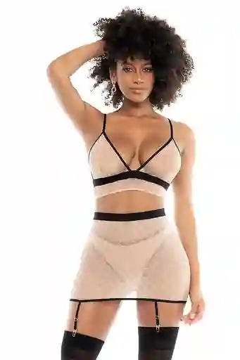 Conjunto 3 Piezas Piel Negro