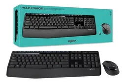 Kit De Teclado Y Mouse Inalámbrico Logitech Mk345 Español Color Negro