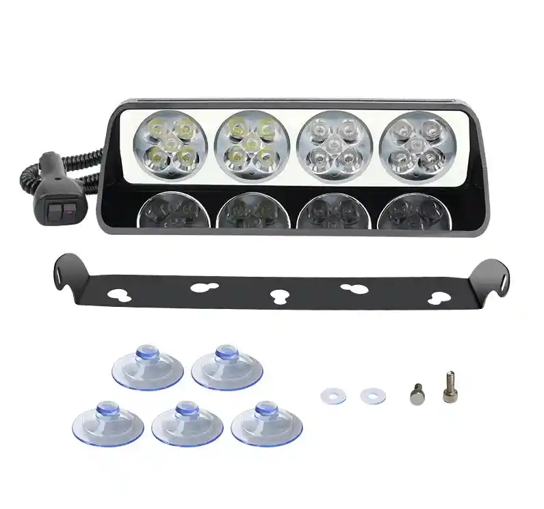 Panel Luz Led Estrober Federal Para Parabrisas Carro Conector Cigarrera Und