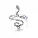 Anillo Argolla Para Mujer Serpiente Ajustable En Plata 925