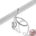 Anillo Argolla Para Mujer Serpiente Ajustable En Plata 925