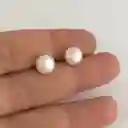 Aretes De Perla Con Base De Plata Medianos