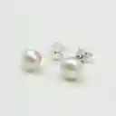 Aretes De Perla Con Base De Plata Medianos