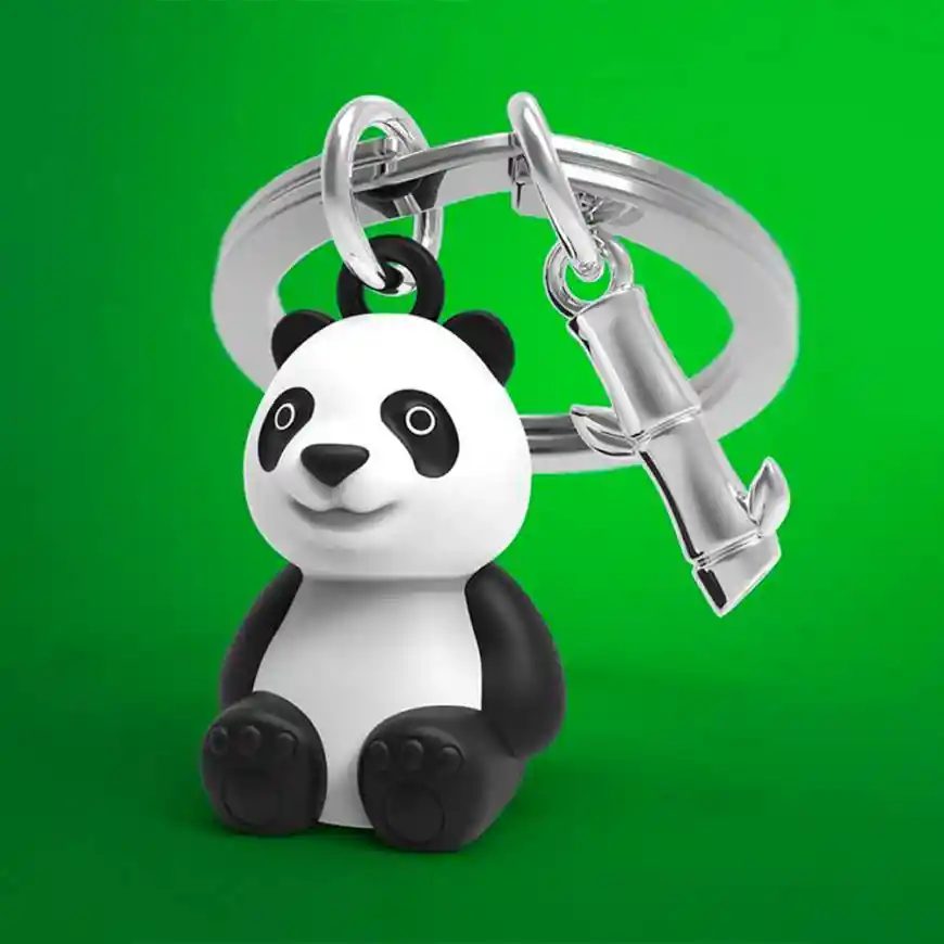 Llavero Panda Con Bamboo