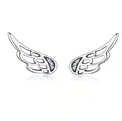 Aretes Alas De Ángel Para Mujer Fabricados En Plata 925