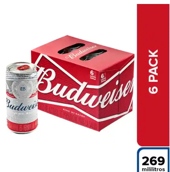 Six Pack Budweiser 269ml