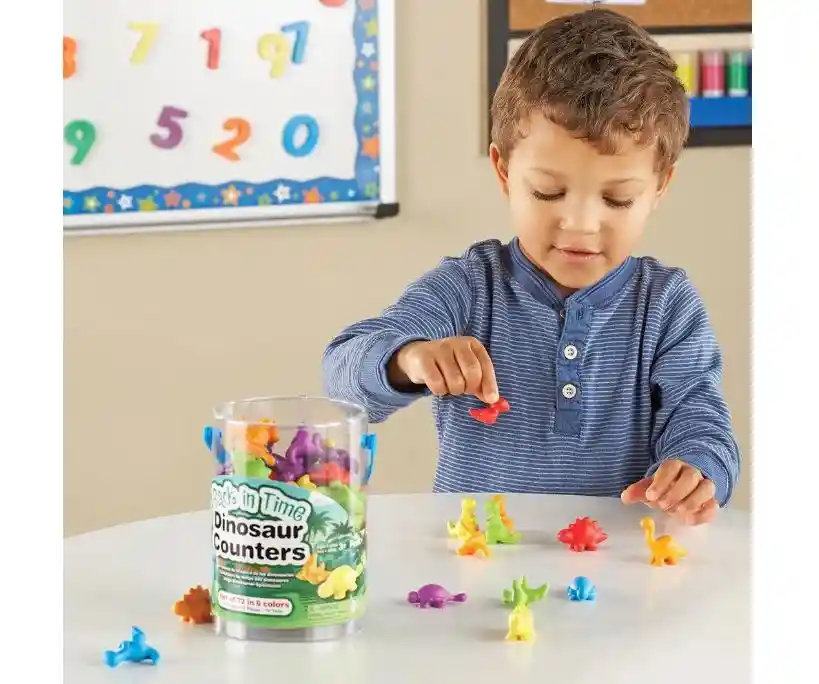 Set De Conteo Y Clasificación Dinosaurios Montessori Niños