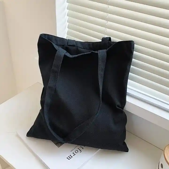 Tote Bag De Lona Color Negro
