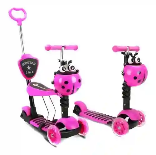 Patineta Scooter Convertible 5 En 1 Para Niños Monopatin Con Luces Led