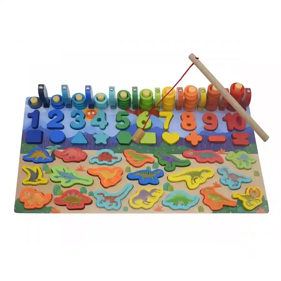 Juguetes Montessori De Madera Para Preescolar, Tablero De Matemáticas, Cognición De Forma Geométrica, Educación Del Bebé, Ayudas Didácticas Dibujos De Dinosaurios