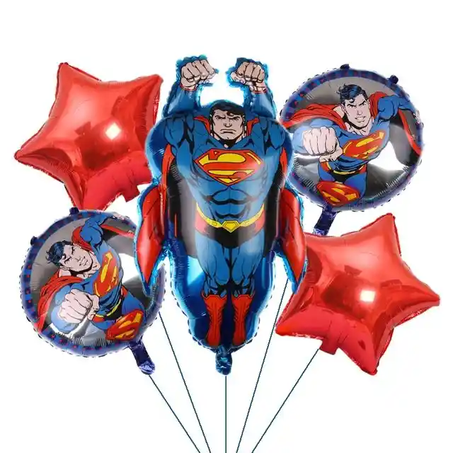 Kit De Globos Metalizados Superman Sin Inflar