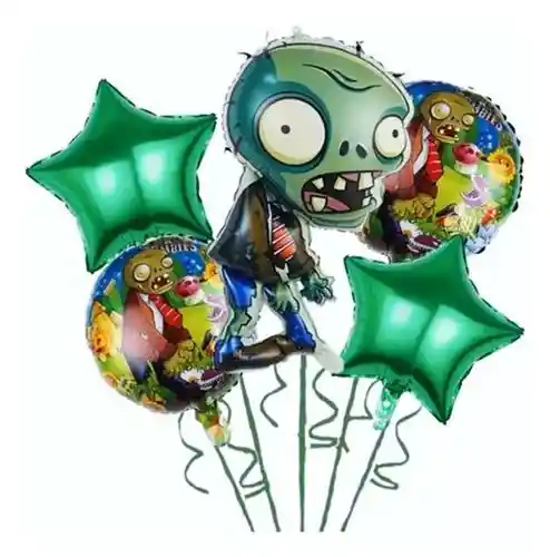 Kit De Globos Metalizados Plantas Vs Zombies Sin Inflar