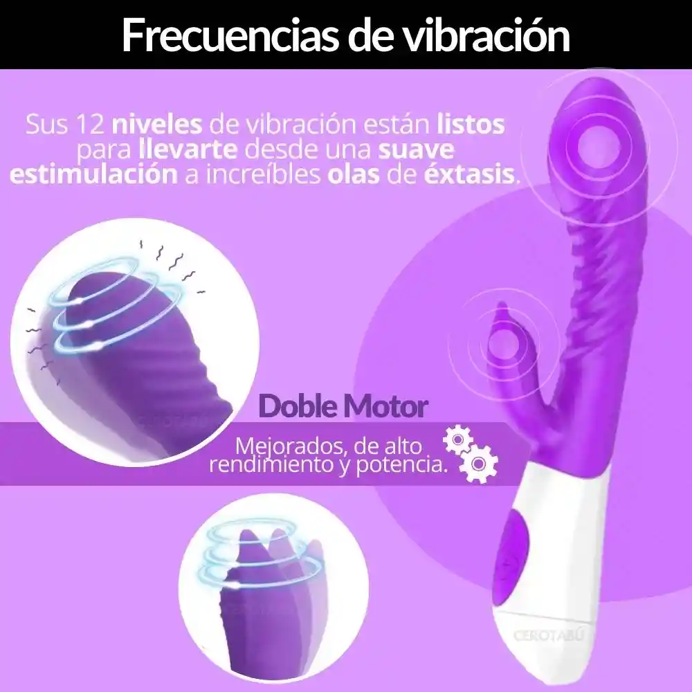 Vibrador Consolador Doble Estimulación Clítoris Y Punto G Bass