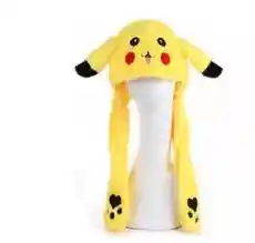 Sombrero Gorro Peluche Luminoso Con Orejas Movíles Pikachu