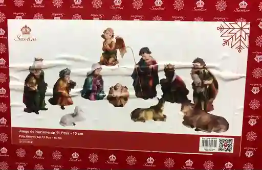 Pesebre Santini Juego Nacimiento 11 Piezas 15cm Navidad Original Ref028-490984